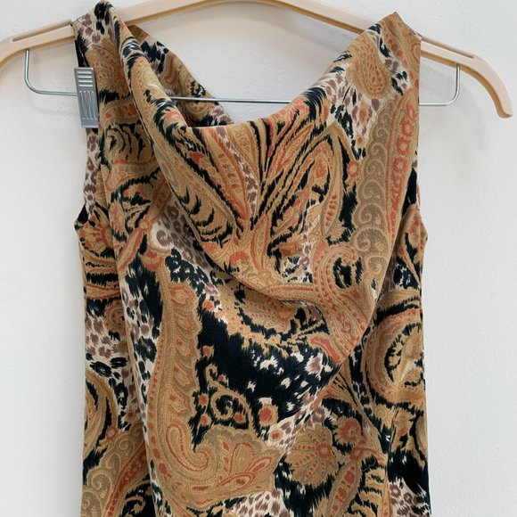 NWT Runway Collection Suede Paisley Animal Print Bateau Neck Sleeveless - Picture 9 of 11